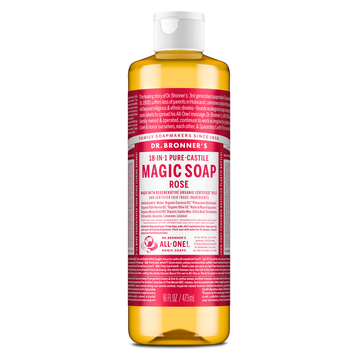 PURE-CASTILE LIQUID SOAP Rose [16 oz]
