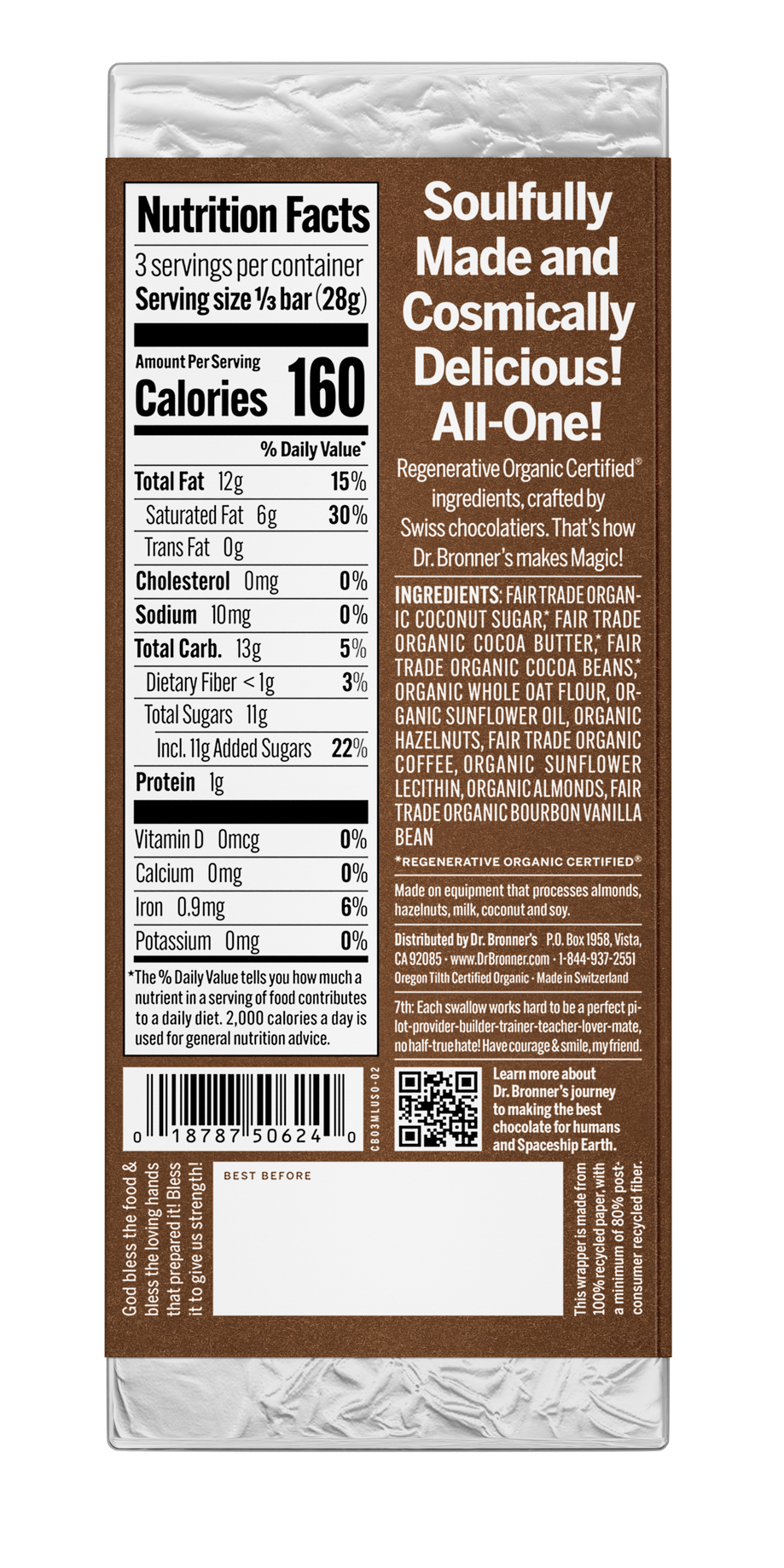 Dr. Bronner's Magic All-One Chocolate - Creamy Mocha Latte US-Oat Milk Chocolate-2.93oz-Mocha Latte-Back_1.png__PID:7b1b2c58-c64c-4ba9-b5ad-58d6a3175f10